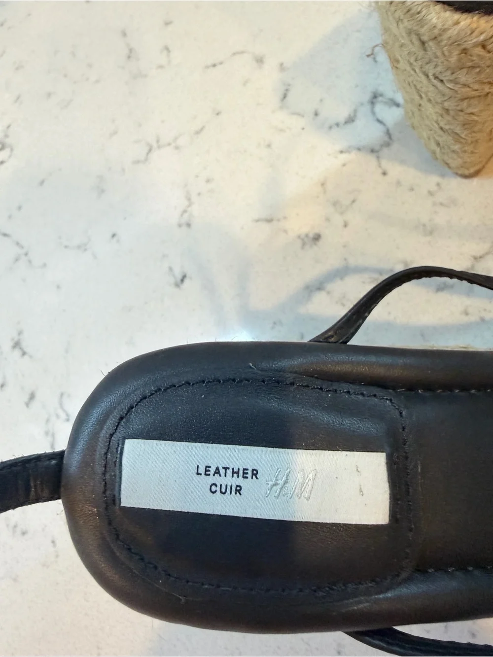 H&M Black Strappy Espadrille Wedge Sandals